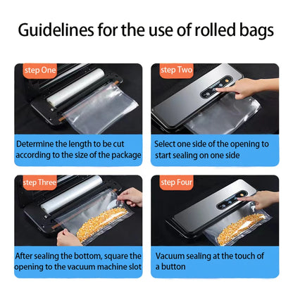 1 Rolls Vacuum Bags For Food, 500cm Per Roll,Reusable, BPA-free,Food Vacuum Sealer Bags For Vac Storage Meal Prep Sous Vide