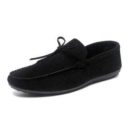 Summer Leather Loafers For Men Moccasins Comfy Faux Suede Casual Shoes Man Slip-on Shoes Breathable Non-slip Men's Driving Shoes