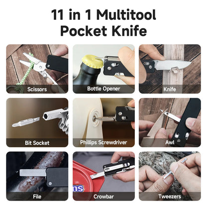 Nextool 11 In 1 Pocket Knife K30 Multi-tool Knight EDC Knife Outdoor Folding Knife Mini Portable Folding Scissor File Hand Tools