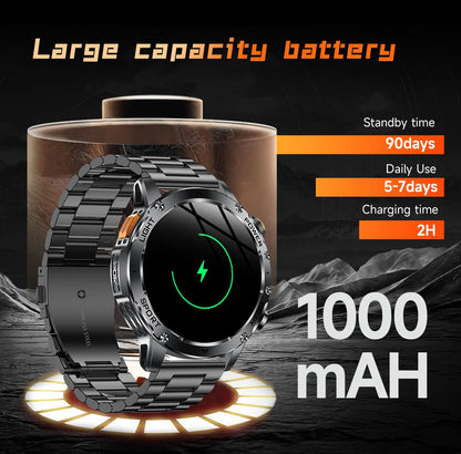 LIGE 2026 New Ultra Military Grade 1000mAh Battery Smart Watch For Men IP68 Waterproof Sports Fitness Bluetooth Call Smartwatch