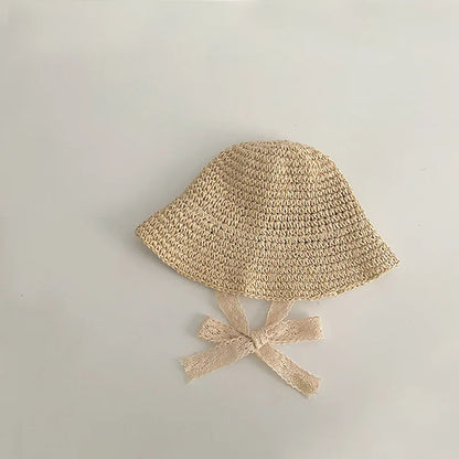 Korean style straw hat for little girls from 1 to 6 years old, sun protection, Korean style