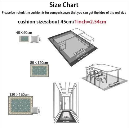 VIKAMA Light Luxury Minimalist Style Lineage Living Room Entrance Carpet Bathroom Entrance Anti-slip Floor Mat Home Decoration