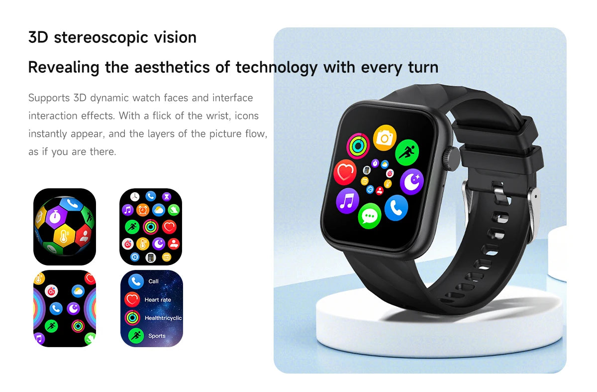 Smartwatch 1,83 cala dla mężczyzn i kobiet, dotykowy ekran, sportowy zegarek fitness, połączenia Bluetooth, cyfrowy smartwatch, wodoodporność IP68