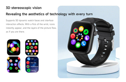 Smartwatch 1,83 cala dla mężczyzn i kobiet, dotykowy ekran, sportowy zegarek fitness, połączenia Bluetooth, cyfrowy smartwatch, wodoodporność IP68