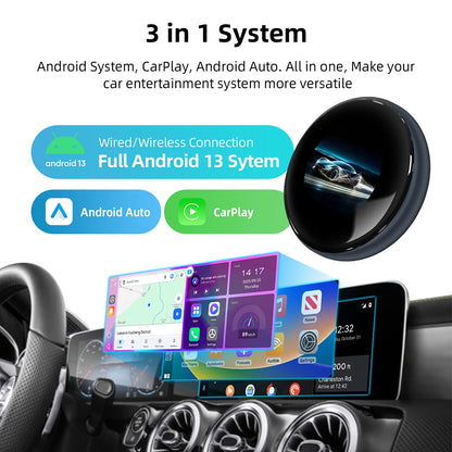 Ai Box 4+64GB 2026 Wireless Android Auto For Apple CarPlay WiFi Plug And Play Adapter Smart AI Box with Youtube Netflix TikTok