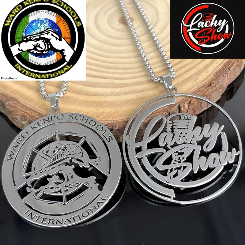 Custom Logo Necklace Personalized Men's Stainless Steel Necklace Support Personal Design  Company Logo Hypoallergenic Wholesale