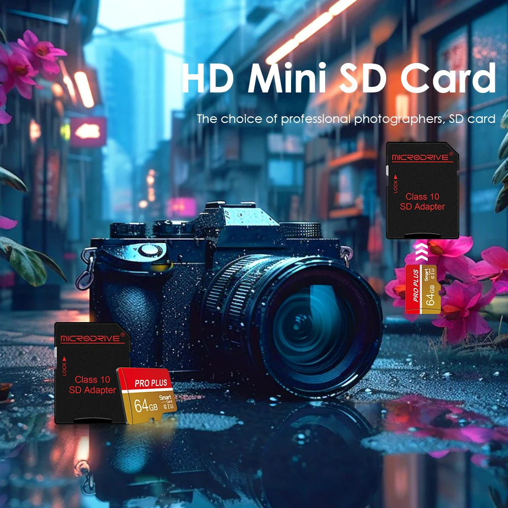 Red Pro High Speed Micro TF SD Card 128GB 256GB Class10 U3 V30 Up to 100MB/s for Camera Drone Driving Recorder Memory Card
