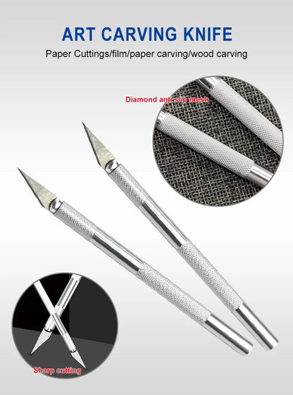 DIY Aluminum Alloy Hand Carving Knife Model Making Art Knife Woodcarving Hand Account Cutting Paper Cutting Tool Accessories