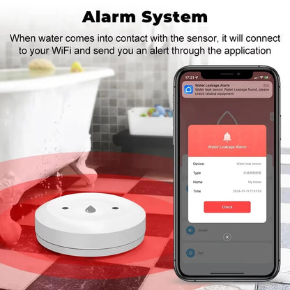 Support Tuya ZigBee Smart Water Leak Sensor Leakage Detector Flood Alarm Smart Auto Module App Monitor SmartLife Alexa Google