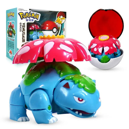 Pokemon ball deform Figure Pikachu Charizard Venusaur Blastoise Gyarados Solgaleo Lunala Action Figurine pokeball poke child Toy