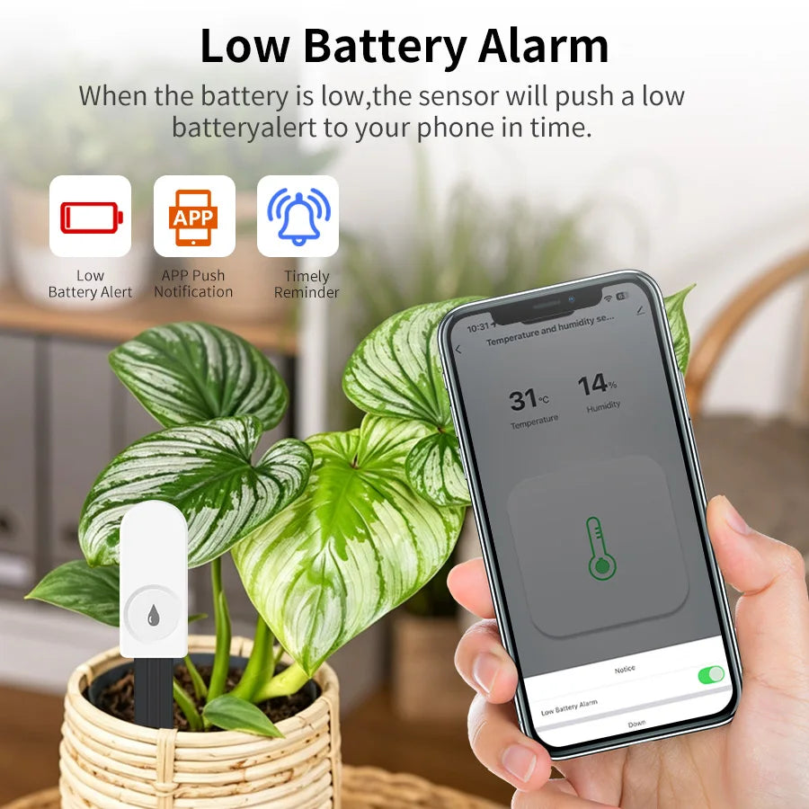 Zigbee Smart Soil Tester Moisture Sensor Temperature Humidity Detector Realtime Monitor WorkWith Smart Life 2MQTT Home Assistant