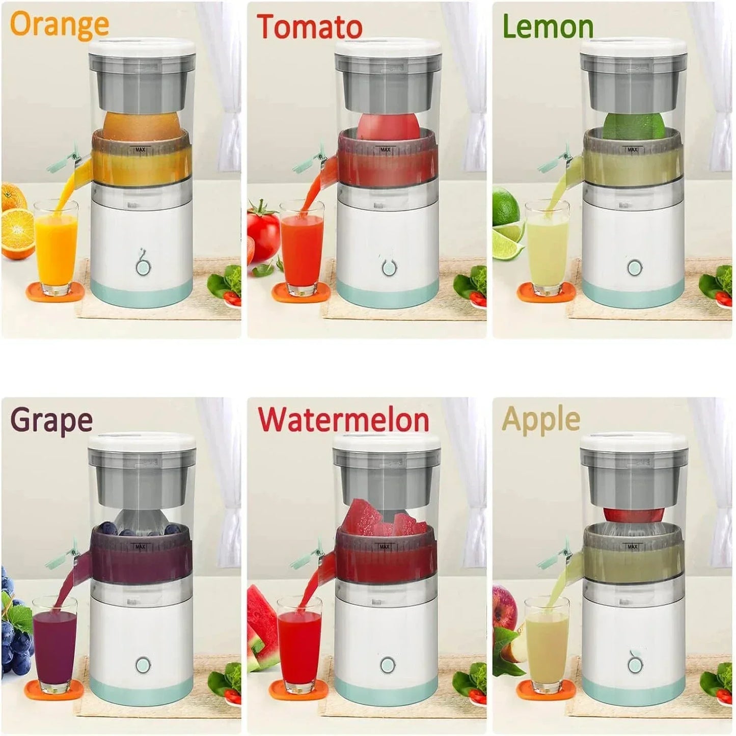 HOMEFISH Electric Juicer Juice Cup Citrus Orange Squeezer USB Charging Kitchen Fruit Juicer Blender Separator Press Machine