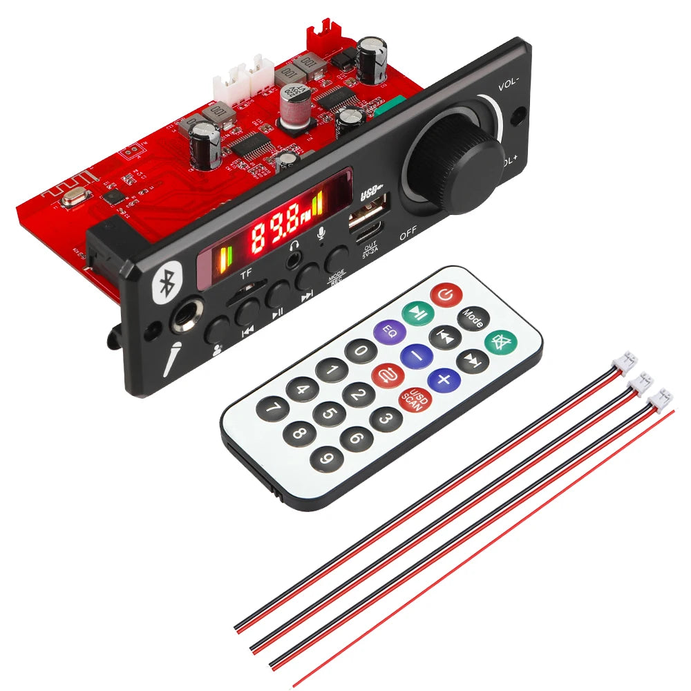 160W Amplifier Bluetooth MP3 WMA  APE Decoder Board 12V 40W Handsfree Car Audio Microphone USB TF FM Radio DIY Mp3 Music Player
