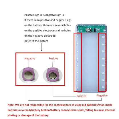 10/8*18650 Power Bank Battery Box Stand Portable Dual USB Power Bank Charge Shell For iPhone Xiaomi Battery Case Detachable Case