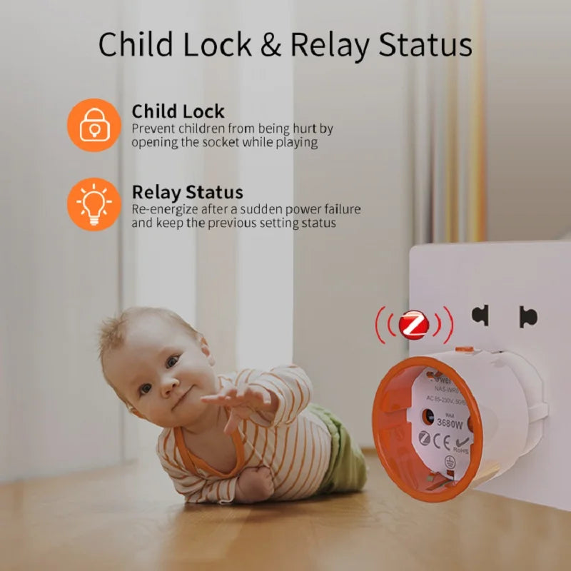 Tuya Zigbee EU Plug 16A Smart Home Voice Control Energy Monitoring Child Lock Schedule Timer Power Socket for Alexa Google Home