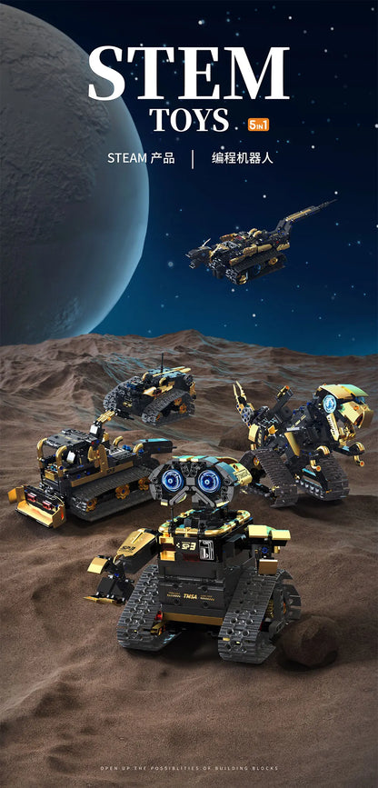 Multi-Axis mechanical Arm Programmable Building Blocks 5 in 1 robot Remote Control toys Interactive STEM Learning children gift