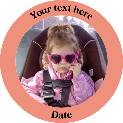 Custom Photo Stickers Personalized Waterproof Round Text Labels Custom Image Birthday Party Gift Wrapping Decor DIY Souvenir Kit