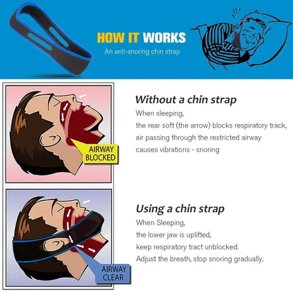 1pc Anti Snore Chin Strap Stop Snoring Snore Belt Sleep Apnea Chin Support Straps for Woman Man Health Care Sleeping Aid Tools