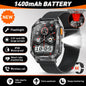 LIGE 2026 Military Grade 1400mAh Battery Smart Watch Men 2.01" HD Screen IP68 Waterproof Sport Fitness Bluetooth Call Smartwatch