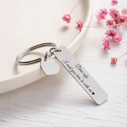 New Style Rectangular Hang Tag Metal Key Ring  Stainless Steel Custom Logo Name Keychain Engraved Laser Advertising Gift