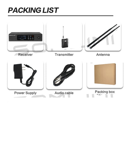 SOMLIMI QLXD1 Headset Mic Stage Performancce Hip Hop True Diversity Professional Wireless Microphone Bodypack Transmitter