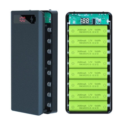 DIY Power Bank 10 slots 18650 Battery Holder Battery Box Micro Type C Dual USB Ports Mobile Phone Charger 18650 Power Bank Case