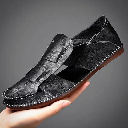 Men's Fashionable Summer Hollow-out Breathable Slip-on Shoes Anti-slip Wear-resistant Casual Loafers-WC616