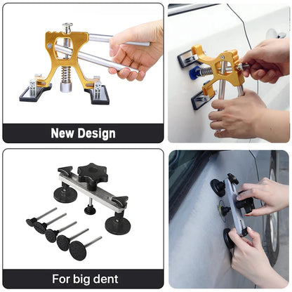 Car Dent Puller Kit Paintless Dent Golden Lifter Suction Cup Bridge Puller Dent Remove Tool Hail Damage Refrigerator Door Repair