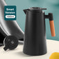 1Pc 1000ML Thermos Bottle Nordic Thermos For Hot Water Intelligent Water Heater Kettle Jug Bottle Vacuum Flask Wooden Handle