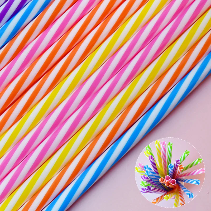 30-Pack of Two-Tone Twisted Straws, Reusable—A Must-Have for Parties, Bars, and Birthday Celebrations