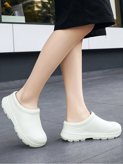 Men's New Vintage Style Casual Slip-On Shoes for Teenagers, Suitable for All Seasons, Waterproof, Ultra-Soft Eva One-Piece Molded Flat-Soled Splash-Proof Loafers, Fishing Shoes