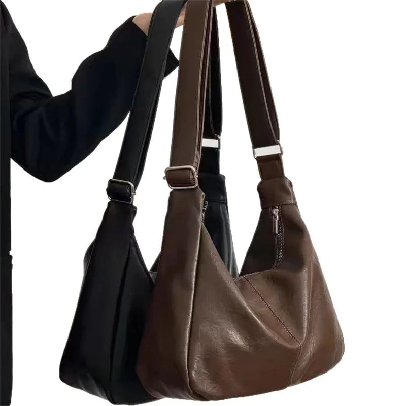 Fashion Soft PU Leather Tote Bags for Women Trend Female Simple Large High Capacity Shoulder Women Handbags Messenger Bags