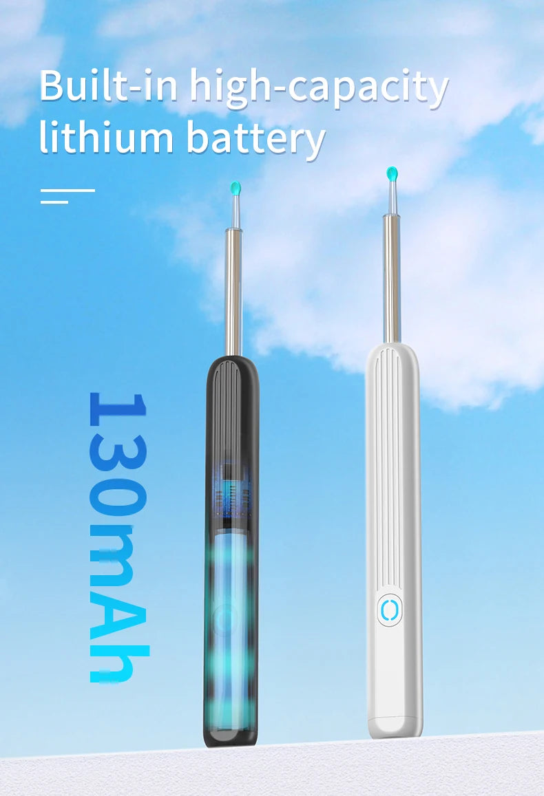 Smart Ear Wax Cleaner with Camera 3.5mm Earpick Otoscope Visual Ear Camera Health Care Ear Cleaner for iPhone, iPad, Android