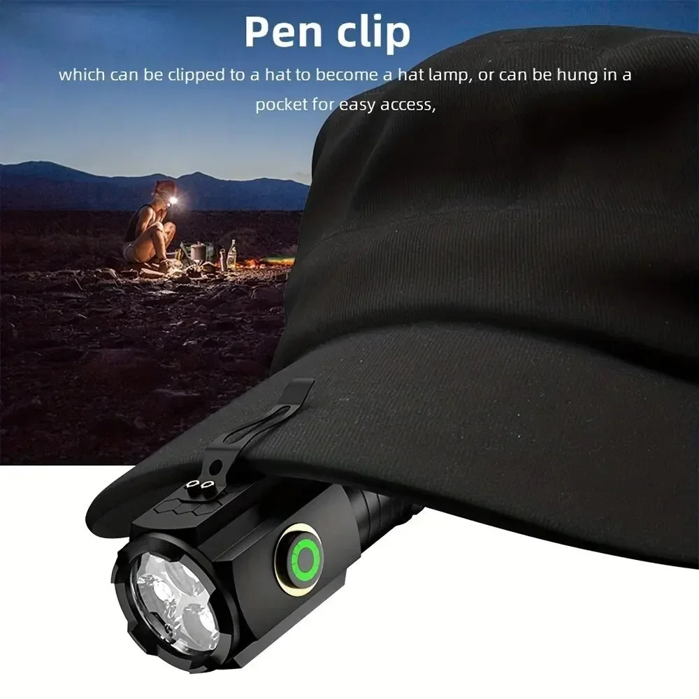 High Quality 3*SST20 LED Flashlight 18350 Super Bright Torch Rechargeable USB Light Waterproof with CAP CLIP for Hiking Camping