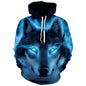 2023 Men's Oversized Hoodie 3D Wolf Animals Pattern Ferocious Warrior Fashion Sweatshirt Loose Street Funny Tracksuits Fitness