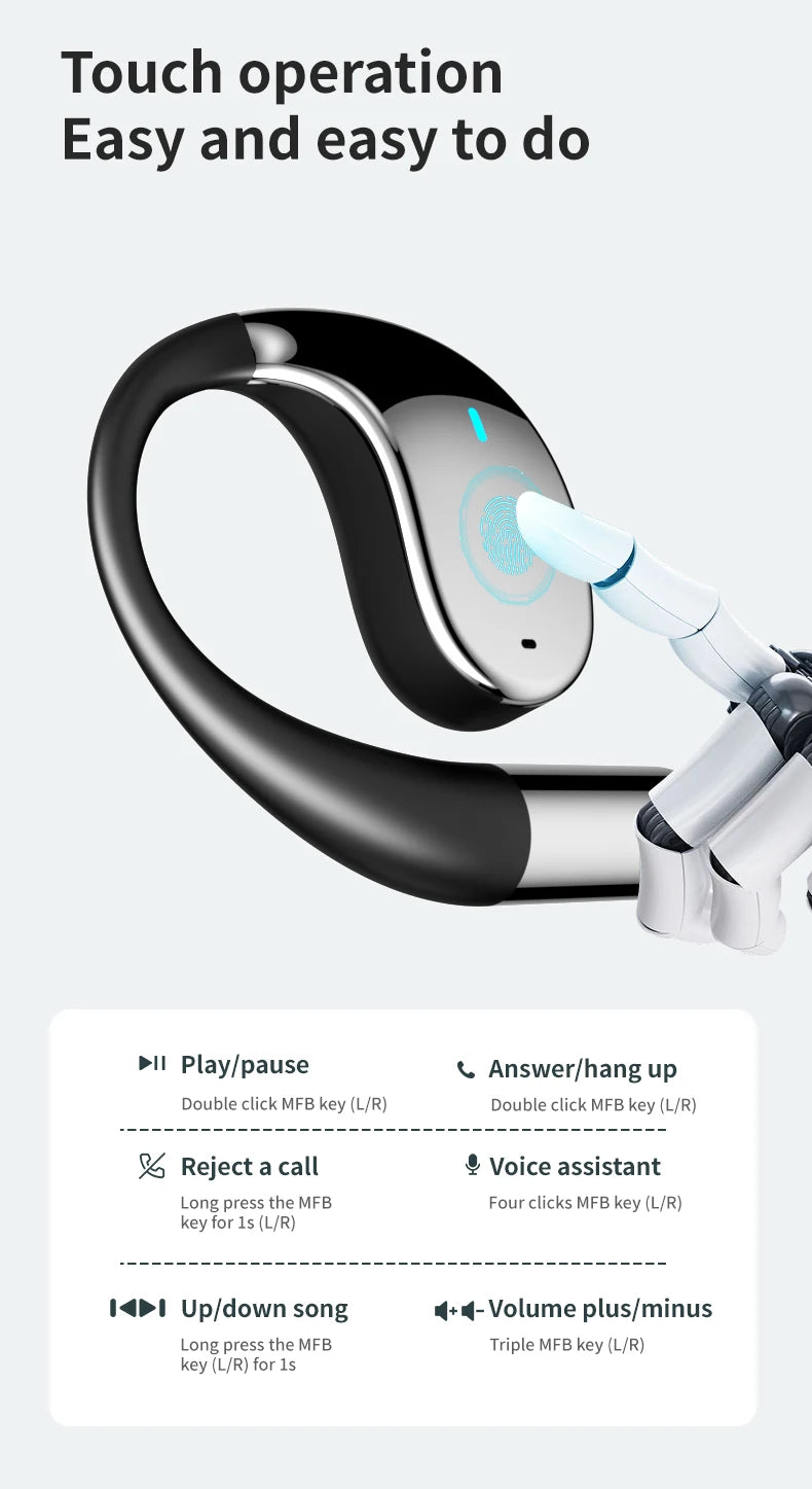 2026AI Smart Translation Headphones Sports Bluetooth Wireless Earbuds - Real-Time 144-Language Translator with Free Lifetime App