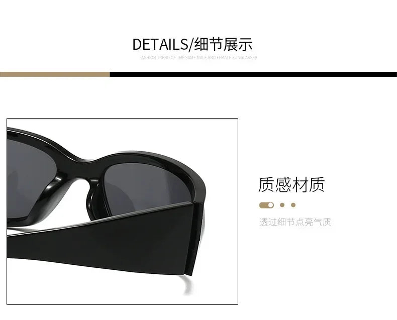 New Y2K Silver Sunglasses Out Future Sense Of Technology Hot Girls Net Red Sun Glasses Women Glasses Trendy Men UV Eyewear