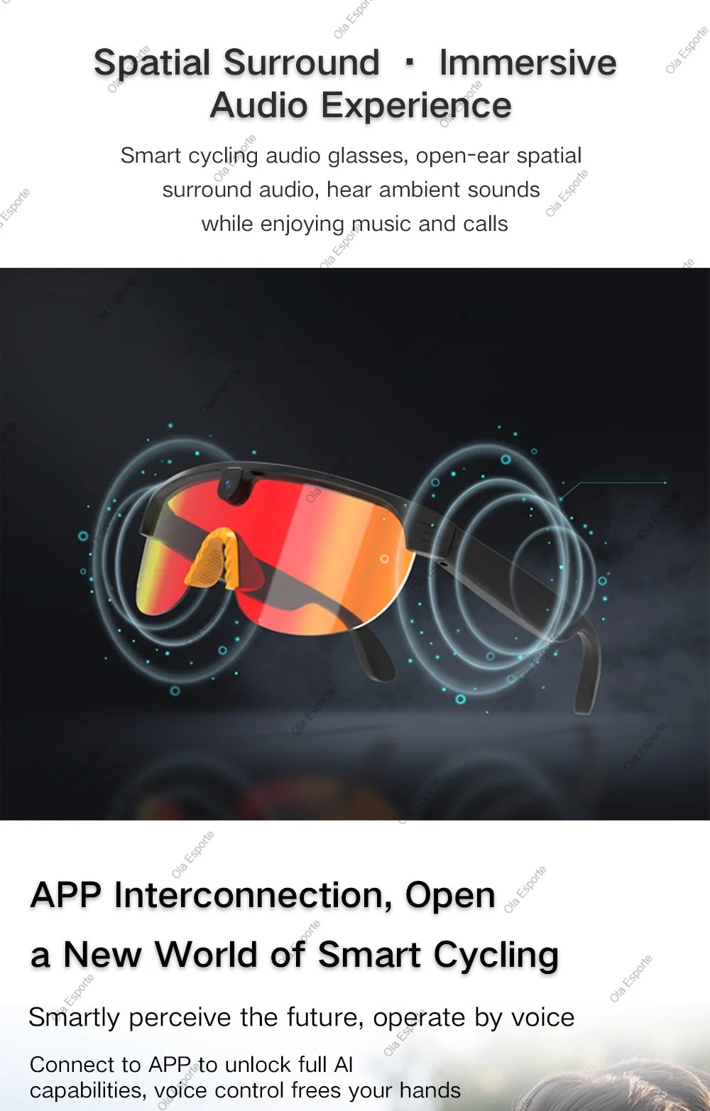 4K Polarized AI Smart Cycling Glasses Men 800W Camera Video Recording Translation Sunglasses BT Call Music Sports Glasses Q01