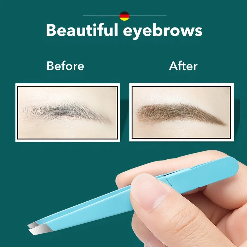 High-Quality Eyebrow Tweezer Colorful Hair Beauty Fine Hairs Puller Stainless Steel Slanted Eye Brow Clips Removal Makeup Tools