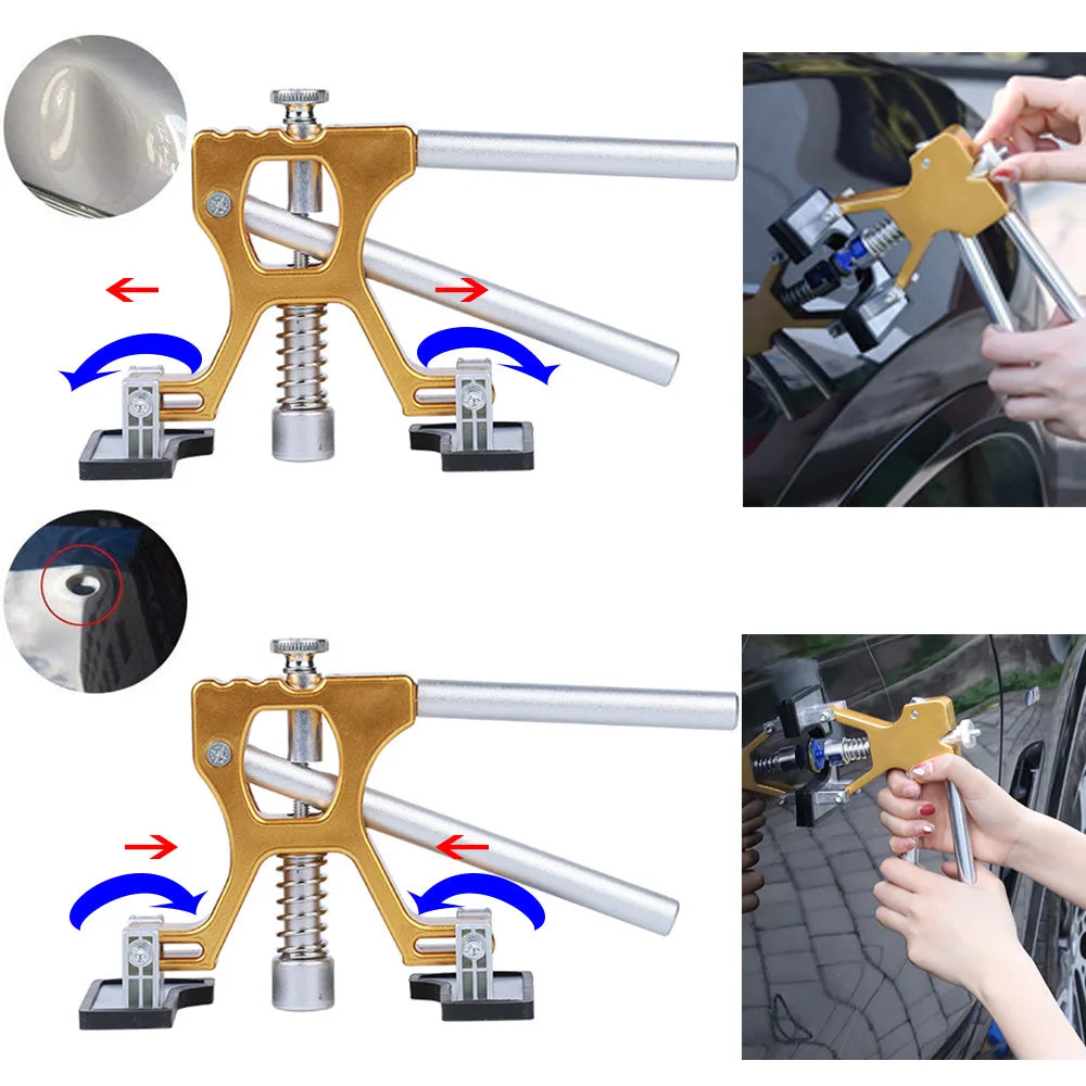 Car Dent Puller Kit Paintless Dent Golden Lifter Suction Cup Bridge Puller Dent Remove Tool Hail Damage Refrigerator Door Repair