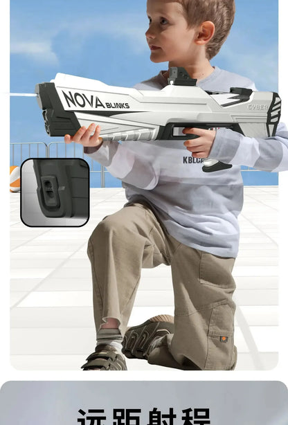 Electric continuous water gun fully automatic water absorption large capacity outdoor battles  summer water fights children toys
