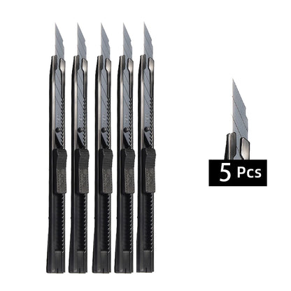 DELI 1/3/5/10Pcs Utility Knife Stainless Steel Paper Cut Box Cutter Tools Kit Retractable Anti-Slip Blades Unboxing Knife