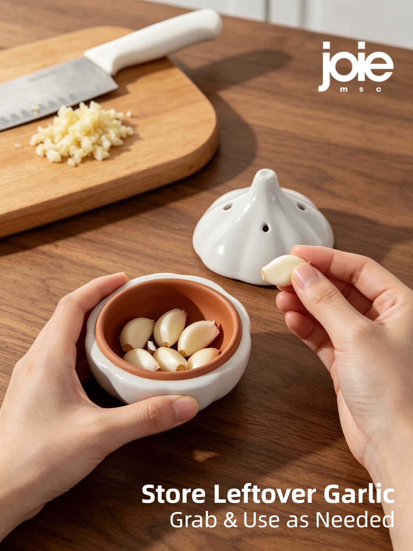 Joie Garlic Storage Box Moisture Proof Anti-mold Ventilation Ceramic Storage Jar Chili Ginger Storage Box Organizer