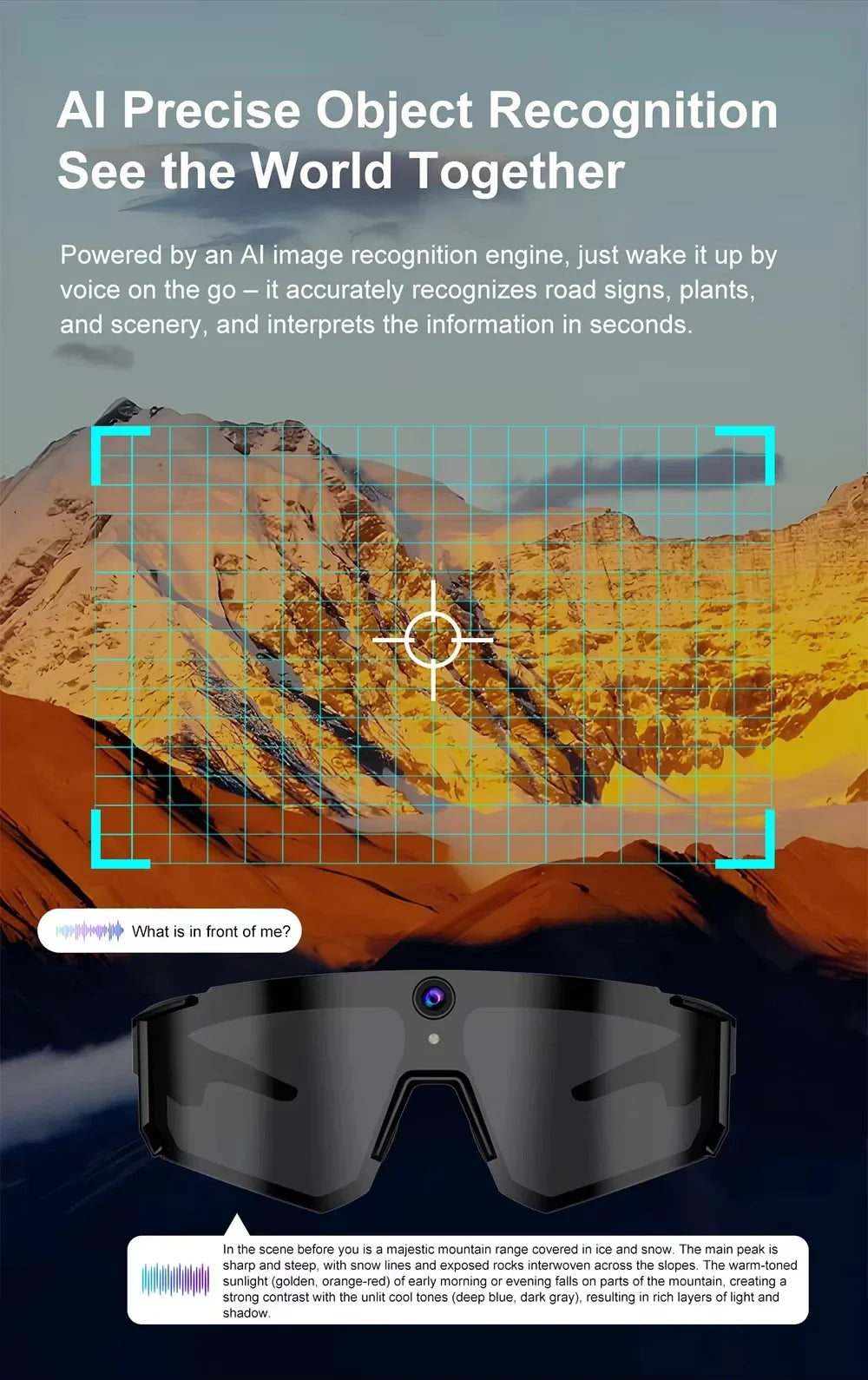 Lenovo 1600w AI Smart Camera Glasses Anti-shake 1080P Video Photo Cycling Sport ChatGPT Sunglasses DualMic 32GB Windproof Goggle
