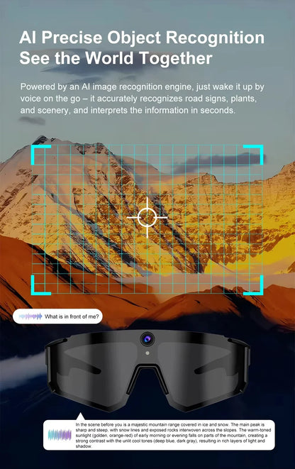 Lenovo 1600w AI Smart Camera Glasses Anti-shake 1080P Video Photo Cycling Sport ChatGPT Sunglasses DualMic 32GB Windproof Goggle