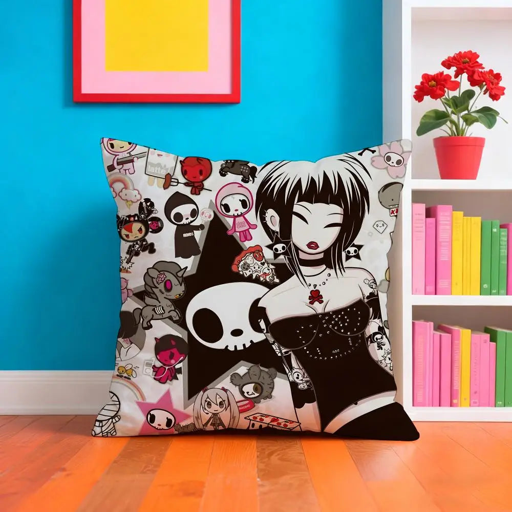 T-tokidoki Anime Pillow Case Pillow Case Plush Fabric Soft Double Sided Print Home Sofa High Quality Cushion