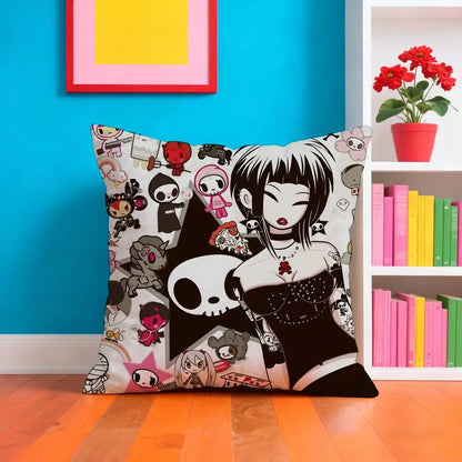 T-tokidoki Anime Pillow Case Pillow Case Plush Fabric Soft Double Sided Print Home Sofa High Quality Cushion