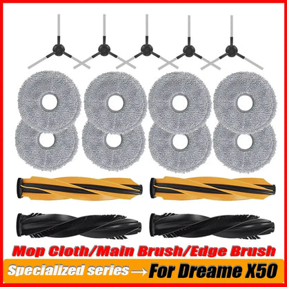 For Dreame X50 Ultra Enhanced/X50 Master/L50 Pro Ultra/MOVA V50 Ultra Main Side Brush Filter Mop Cloth Dust Bag Parts