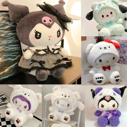 Sanrio Plush Cute Cinnamoroll hello kitty Kuromi My Melody Plush Toys Doll Pillow Anime Cartoon Kids Gifts Room Decoration Dolls