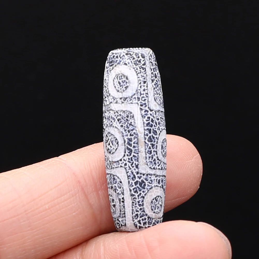 Natural Stone Bead Tibetans Divination Pattern Natural Agates Loose Bead for Women Making DIY Jewerly Necklace Gift 12x30mm